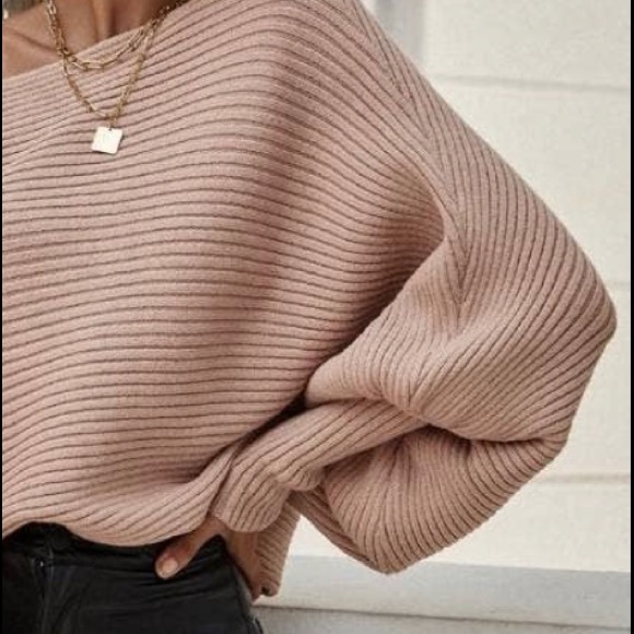 Wheat Cozy Long Sleeve Bateau Neck Sweater - Picture 4 of 4